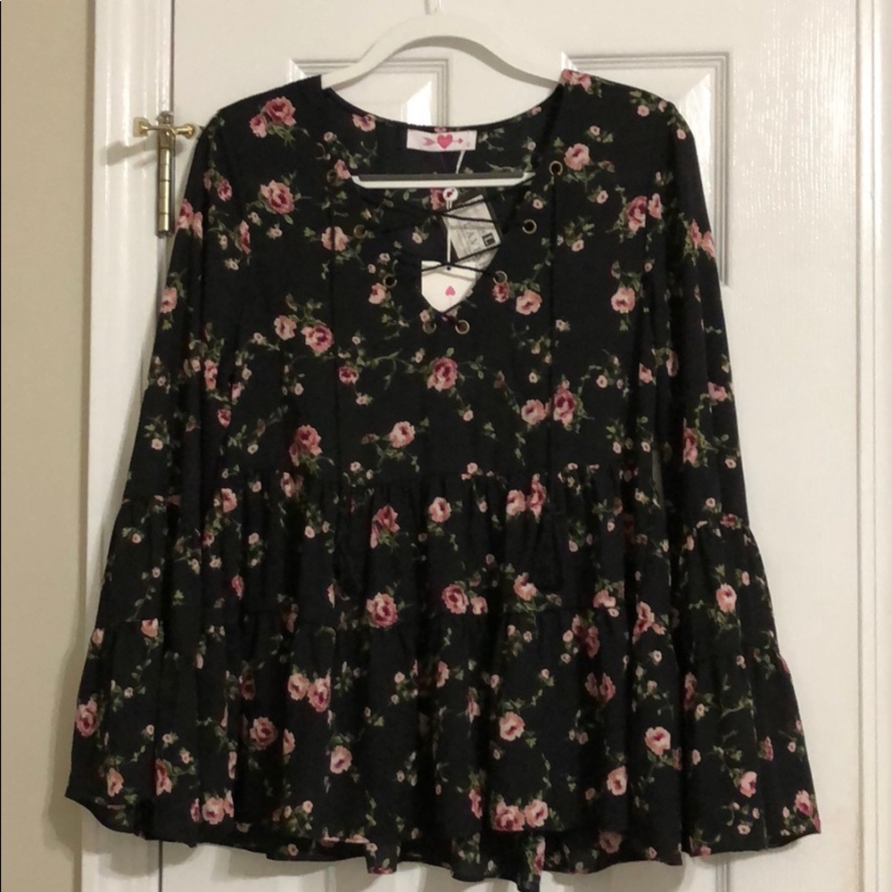 Buddy Love Rose Bell Sleeve Top